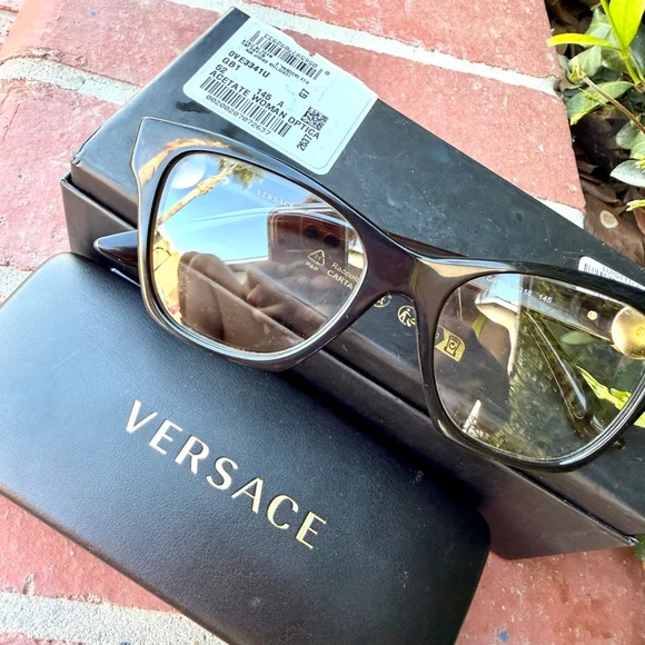 Versace VE3341U Eyeglasses Black Cat Eye Gold Medusa 52 18 145 NEW IN BOX - Picture 6 of 8